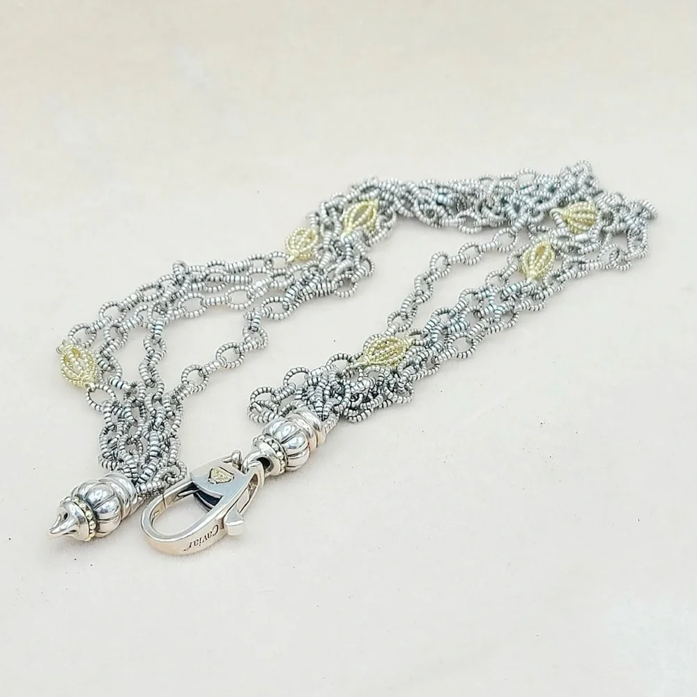 LAGOS Multi-Strand Silver Necklace with Gold Accents
